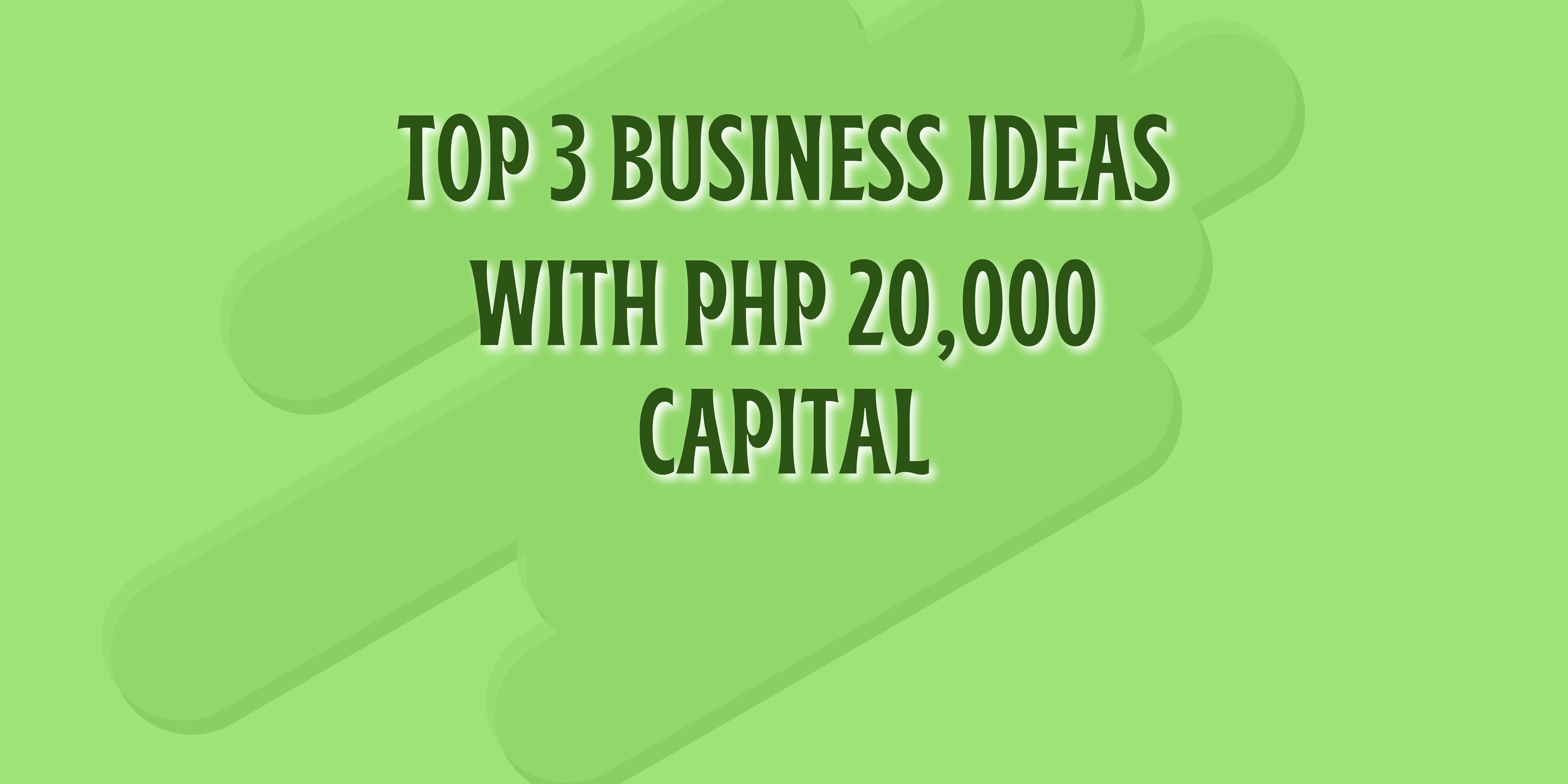 Top 3 Business Ideas with Php 20,000 Capital Banner -diarynigracia