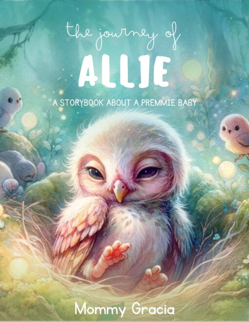 The front page of the book: "The Journey of Allie: a Premmie Baby"